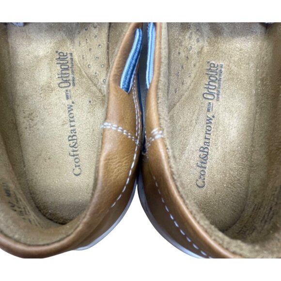 Croft & Barrow Women’s Blue & Brown Comfort Slip-On Moc Toe Boat Shoes Size 10 - Picture 6 of 8